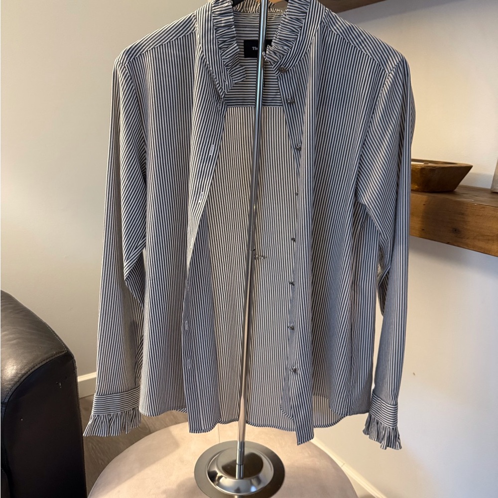 Striped Button-Up Blouse